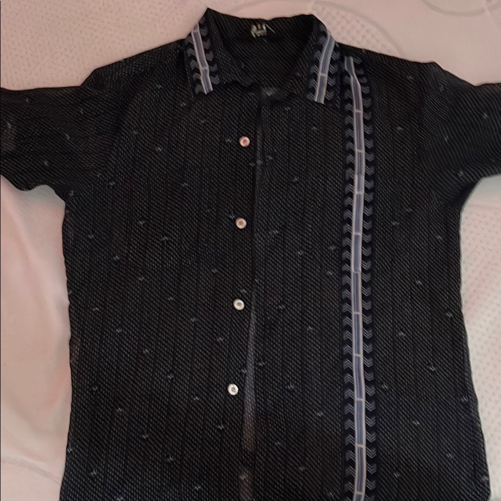 Acorn Black Casual Button Down Shirt